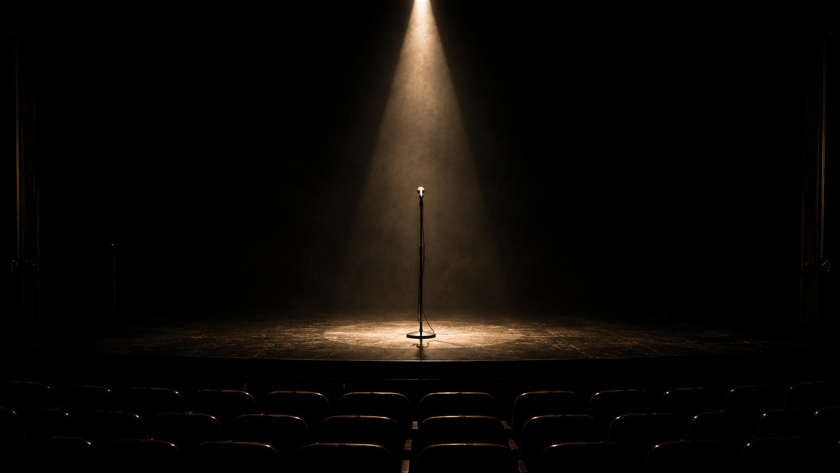 The Call — a single spotlight on an empty stage, something about to happen